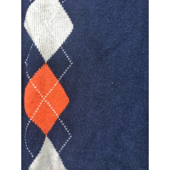 Auchterlonies St. Andrews Pullover Sweater Size XL Blue Argyle 80% Lambswool - Picture 5 of 13